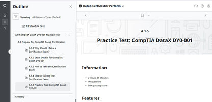 CompTIA DataX CertMaster Perform (V1) – 2 Monate Zugriff! (🛒Sonderangebot)