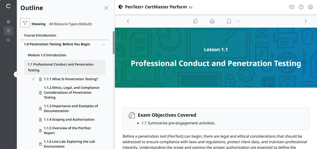 CertMaster Perform  CompTIA PenTest+  PT0-003 (V3)