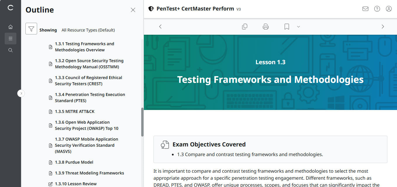 CertMaster Perform  CompTIA PenTest+  PT0-003 (V3)