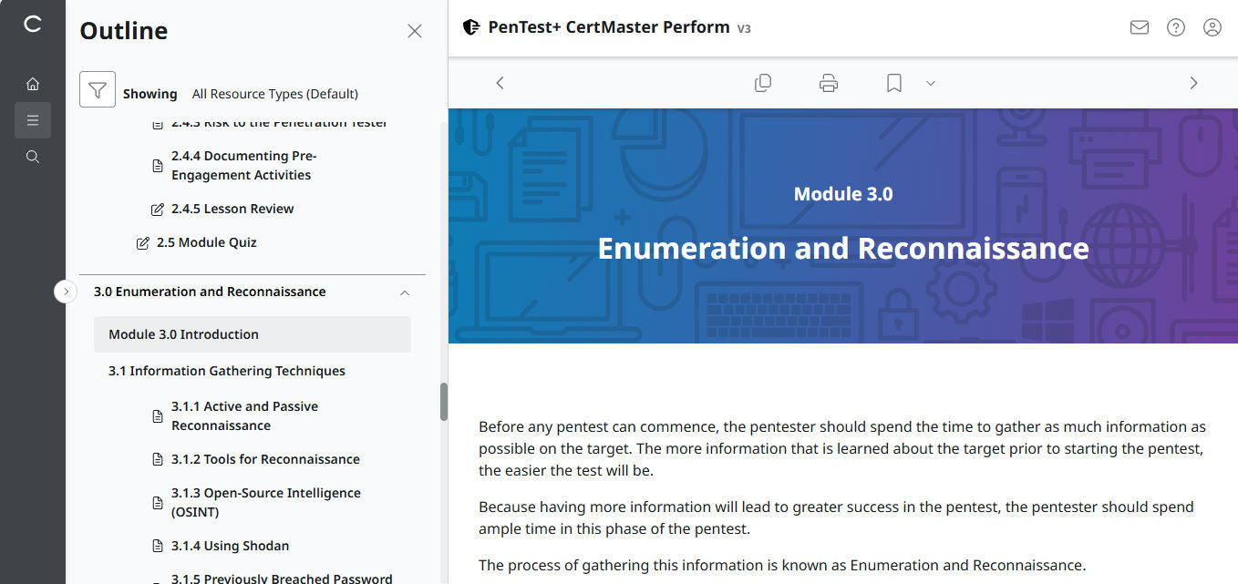 CertMaster Perform  CompTIA PenTest+  PT0-003 (V3)