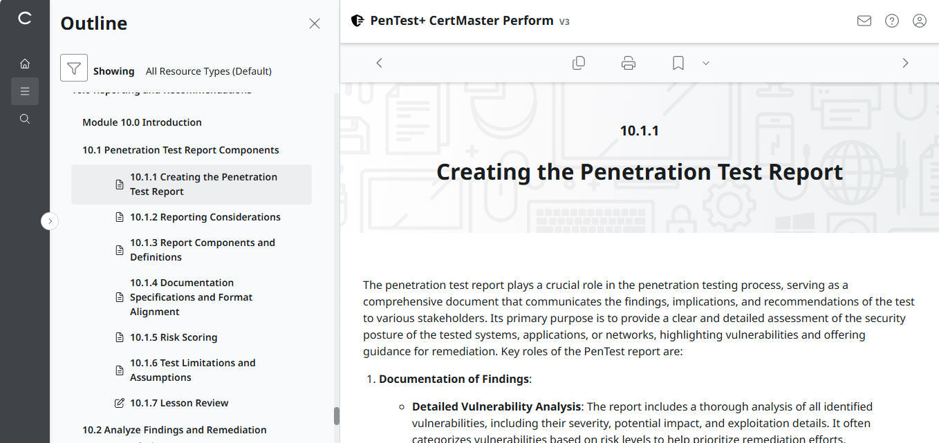 CertMaster Perform  CompTIA PenTest+  PT0-003 (V3)