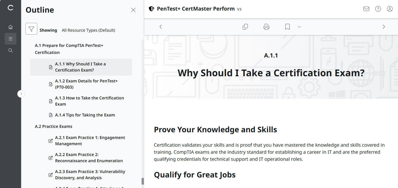 CertMaster Perform  CompTIA PenTest+  PT0-003 (V3)