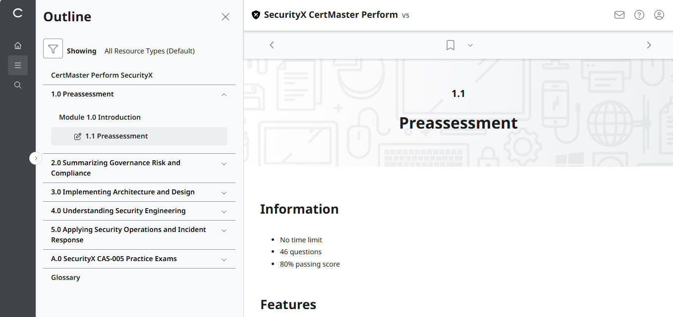 CompTIA CertMaster Perform  – SecurityX CASP+ CAS-005 Individual License