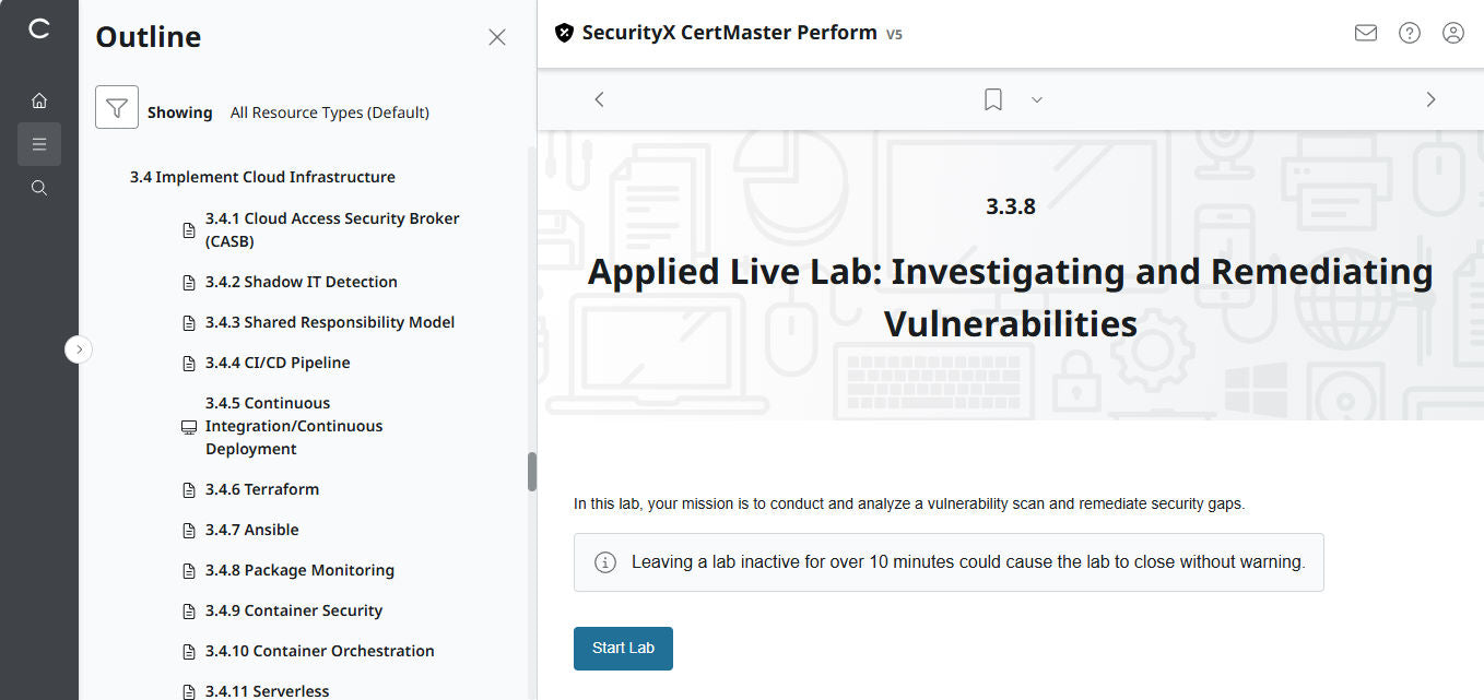 CompTIA CertMaster Perform  – SecurityX CASP+ CAS-005 Individual License