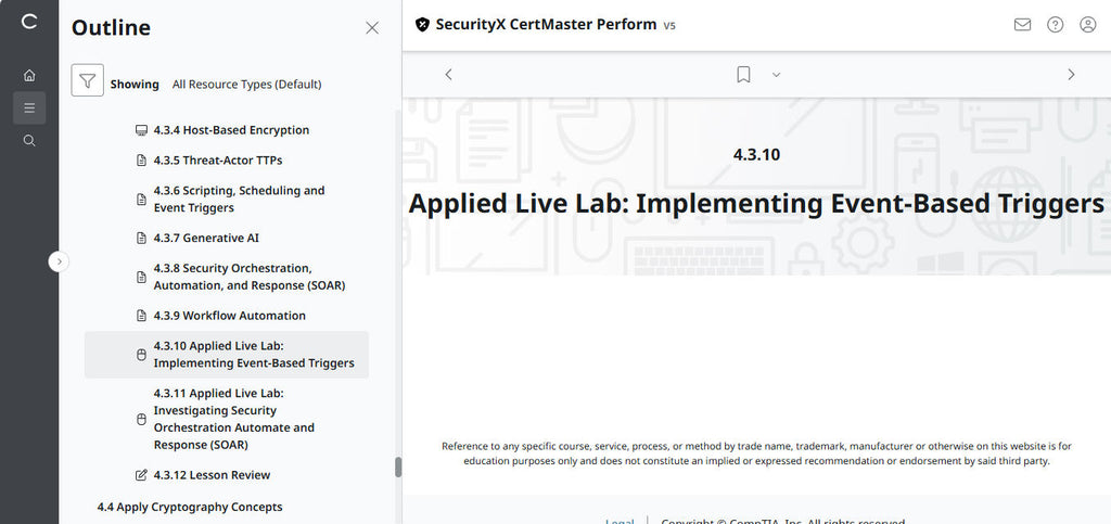 CompTIA CertMaster Perform  – SecurityX CASP+ CAS-005 Individual License