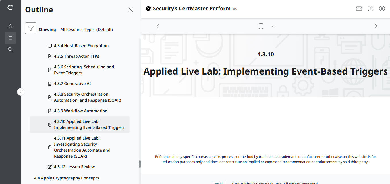 CompTIA CertMaster Perform  – SecurityX CASP+ CAS-005 Individual License